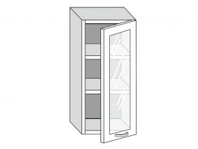 19.40.3 Шкаф настенный (h=913) на 400мм с 1-ой стекл. дверцей в Режи - rezh.magazin-mebel74.ru | фото