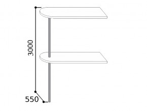 6.1100  Стойка барная 1100 на трубе (h3000мм), ЛДСП/ПФ 26мм в Режи - rezh.magazin-mebel74.ru | фото