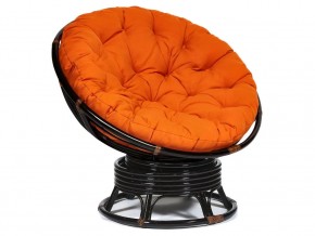 Кресло-качалка Papasan w 23/01 B с подушкой Antique brown, ткань Оранжевый в Режи - rezh.magazin-mebel74.ru | фото