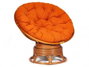 Кресло-качалка Papasan w 23/01 B с подушкой Cognac, ткань Оранжевый в Режи - rezh.magazin-mebel74.ru | фото