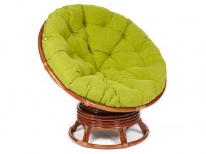 Кресло-качалка Papasan w 23/01 B с подушкой Pecan, флок Олива в Режи - rezh.magazin-mebel74.ru | фото