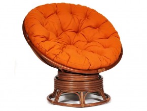 Кресло-качалка Papasan w 23/01 B с подушкой Pecan, ткань Оранжевый в Режи - rezh.magazin-mebel74.ru | фото