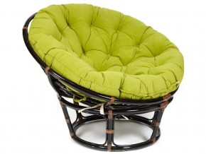 Кресло Papasan 23/01 W с подушкой Antique brown, флок Олива в Режи - rezh.magazin-mebel74.ru | фото