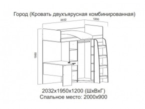 Кровать двухъярусная комбинированная в Режи - rezh.magazin-mebel74.ru | фото