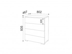 М05 (ручка торцевая) Комод (4 ящика) в Режи - rezh.magazin-mebel74.ru | фото