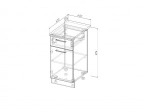 НЯ 40 Модуль нижний Без Столешницы 1 ящик/дверка МНЯ 40 в Режи - rezh.magazin-mebel74.ru | фото