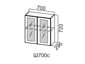 Ш700с/720 Шкаф навесной 700/720 (со стеклом) в Режи - rezh.magazin-mebel74.ru | фото