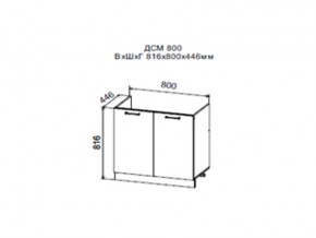 Шкаф нижний ДСМ800 под мойку в Режи - rezh.magazin-mebel74.ru | фото